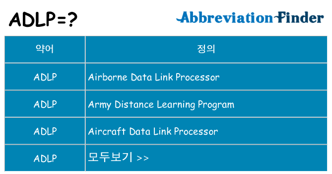 adlp 대 한 무엇을 서가