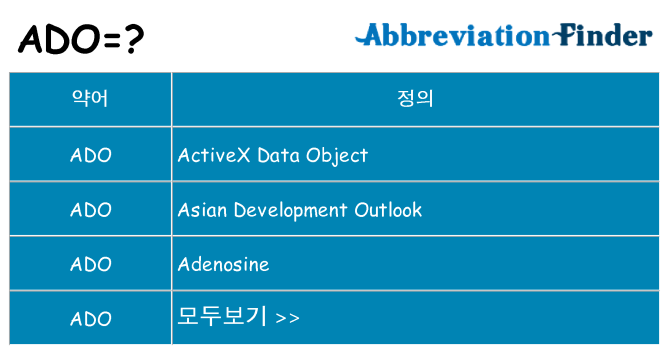 ado 대 한 무엇을 서가