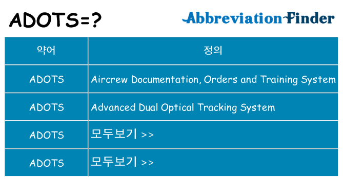 adots 대 한 무엇을 서가