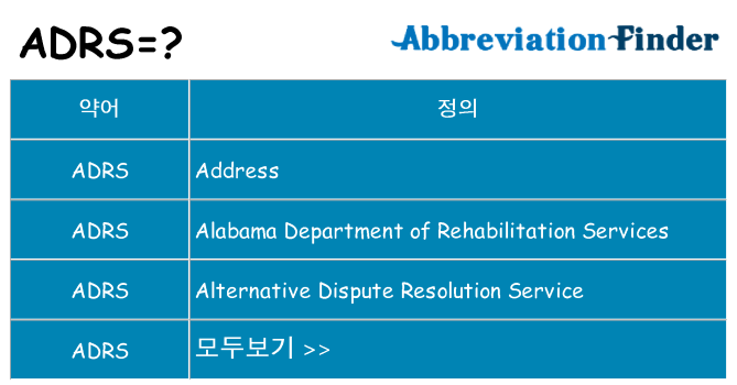 adrs 대 한 무엇을 서가