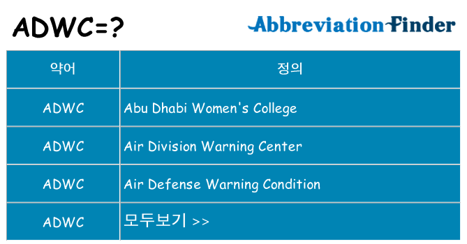 adwc 대 한 무엇을 서가