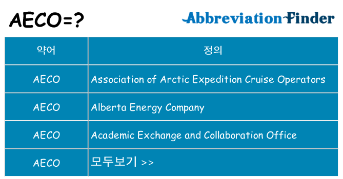 aeco 대 한 무엇을 서가
