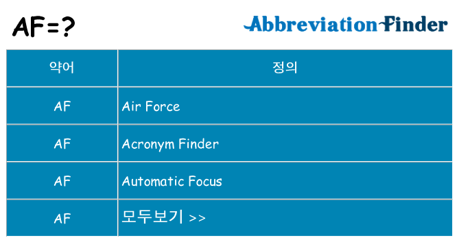 af 대 한 무엇을 서가