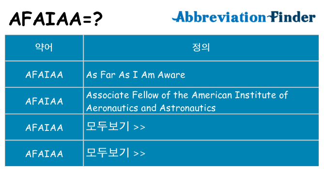 afaiaa 대 한 무엇을 서가