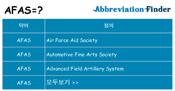 afas 대 한 무엇을 서가