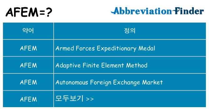 afem 대 한 무엇을 서가