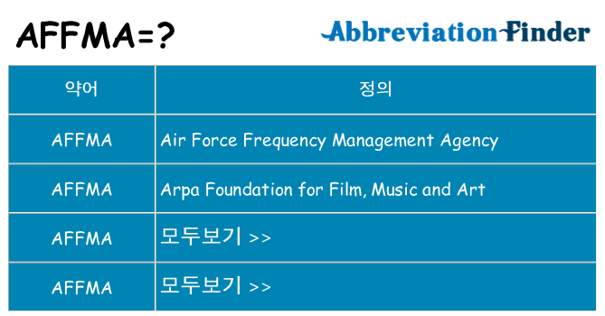 affma 대 한 무엇을 서가