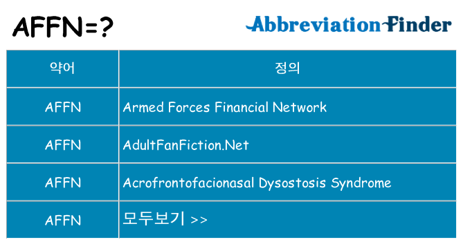 affn 대 한 무엇을 서가