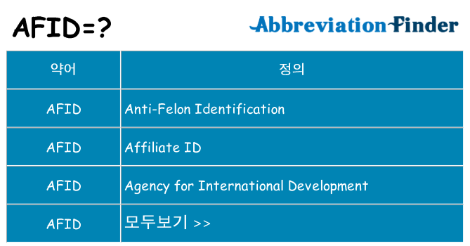afid 대 한 무엇을 서가