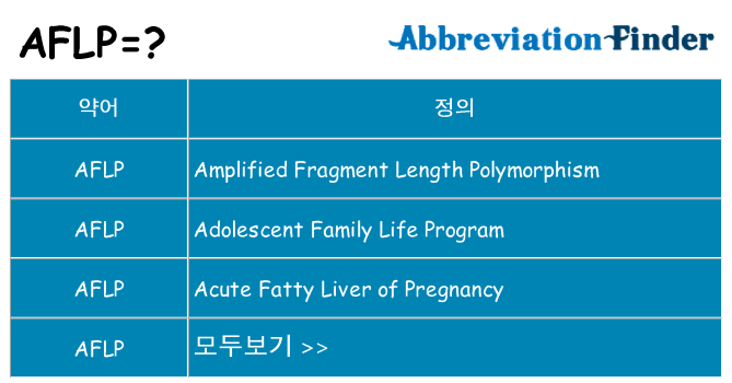 aflp 대 한 무엇을 서가