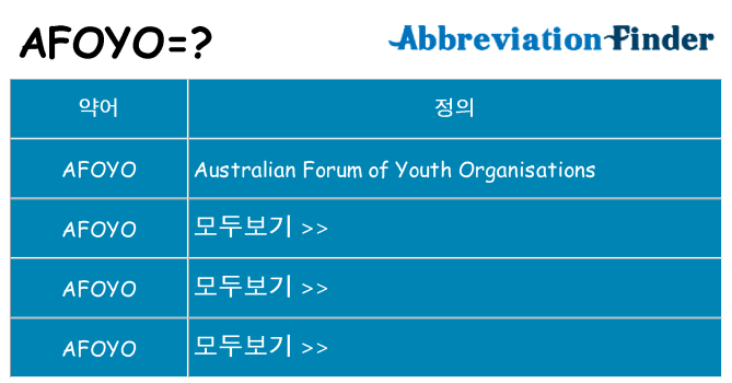 afoyo 대 한 무엇을 서가