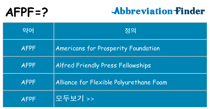 afpf 대 한 무엇을 서가