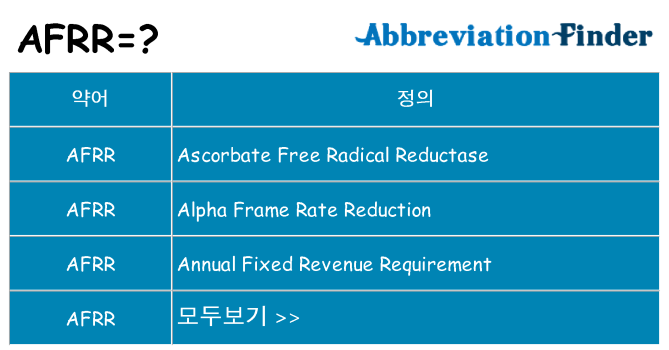 afrr 대 한 무엇을 서가