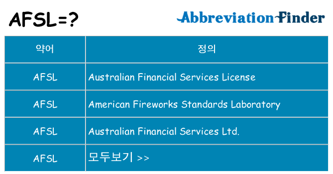 afsl 대 한 무엇을 서가