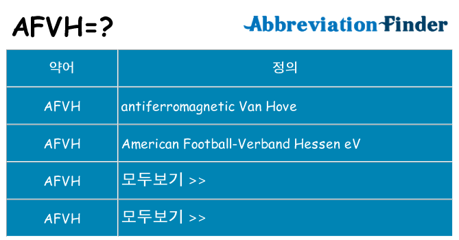afvh 대 한 무엇을 서가