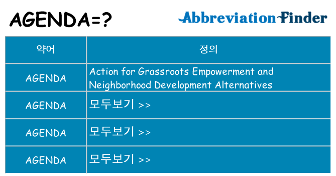 agenda 대 한 무엇을 서가
