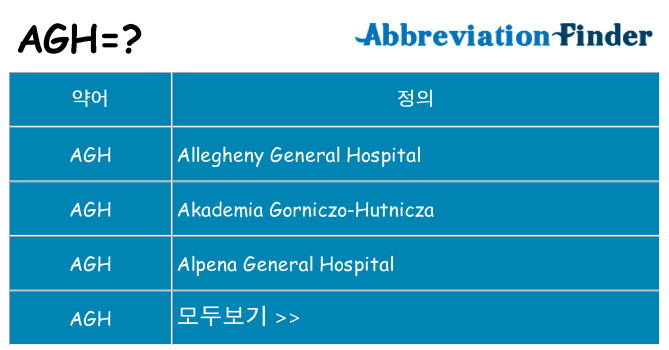 agh 대 한 무엇을 서가