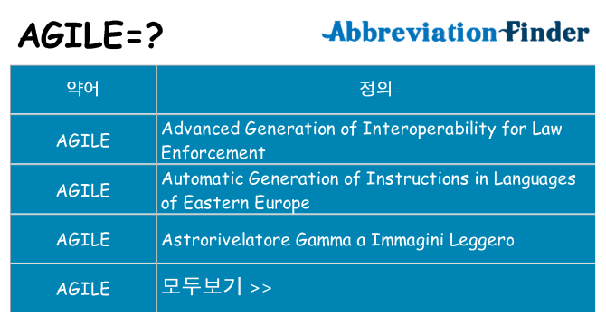 agile 대 한 무엇을 서가