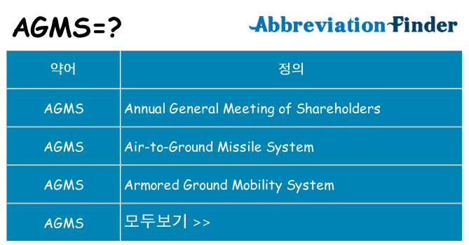 agms 대 한 무엇을 서가