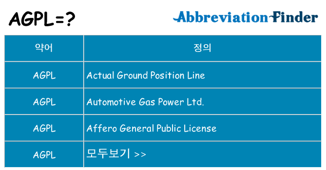 agpl 대 한 무엇을 서가