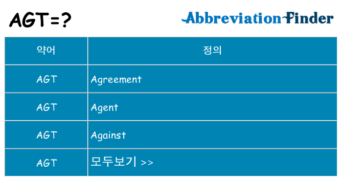 agt 대 한 무엇을 서가