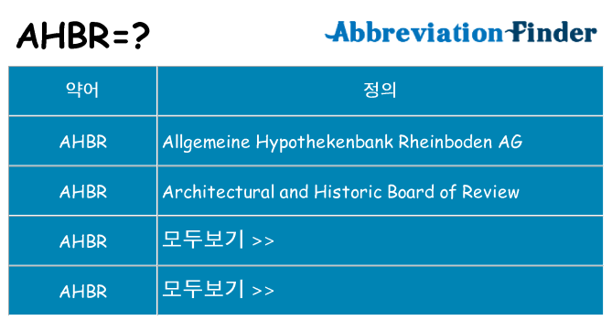 ahbr 대 한 무엇을 서가