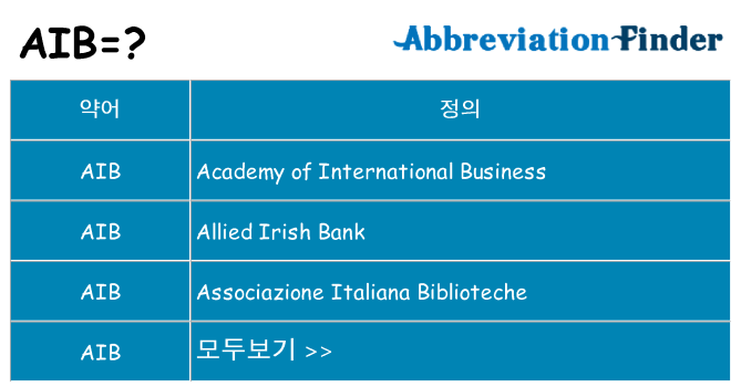 aib 대 한 무엇을 서가