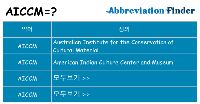 aiccm 대 한 무엇을 서가