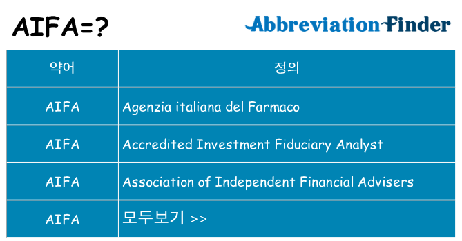 aifa 대 한 무엇을 서가