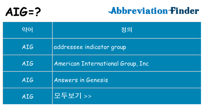 aig 대 한 무엇을 서가