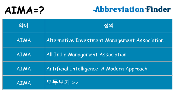 aima 대 한 무엇을 서가