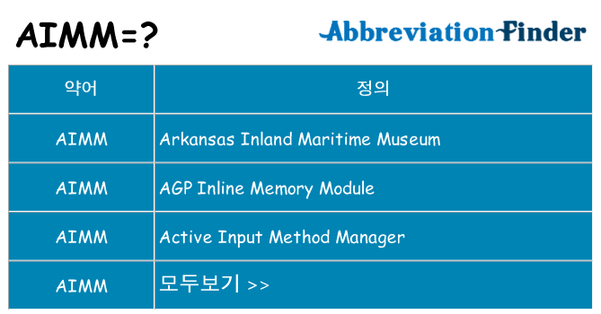 aimm 대 한 무엇을 서가