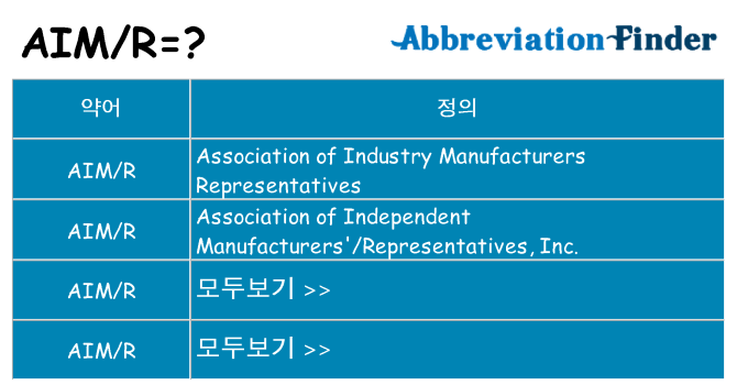 aimr 대 한 무엇을 서가