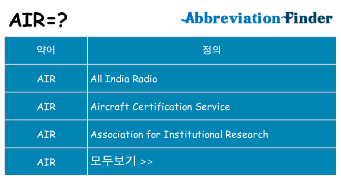 air 대 한 무엇을 서가