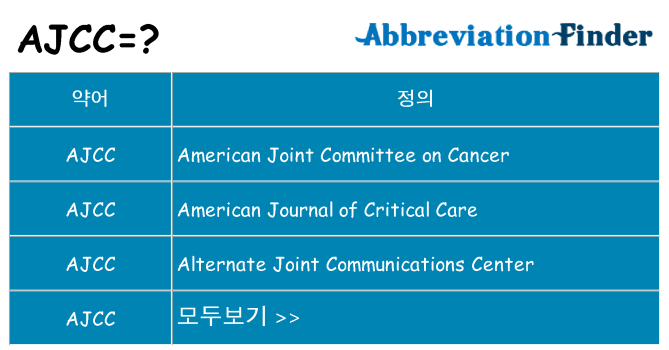 ajcc 대 한 무엇을 서가