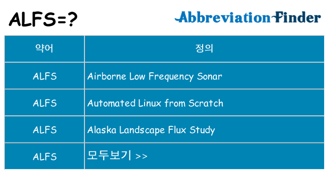 alfs 대 한 무엇을 서가