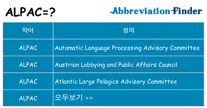 alpac 대 한 무엇을 서가