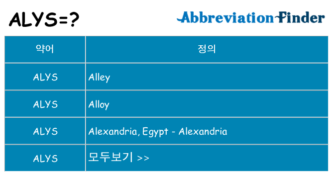alys 대 한 무엇을 서가