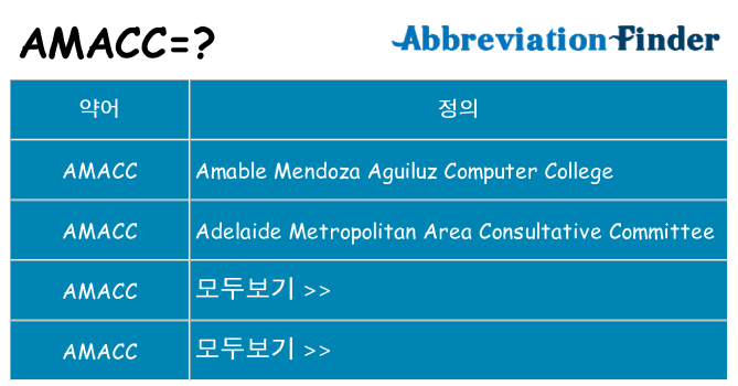amacc 대 한 무엇을 서가