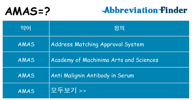amas 대 한 무엇을 서가