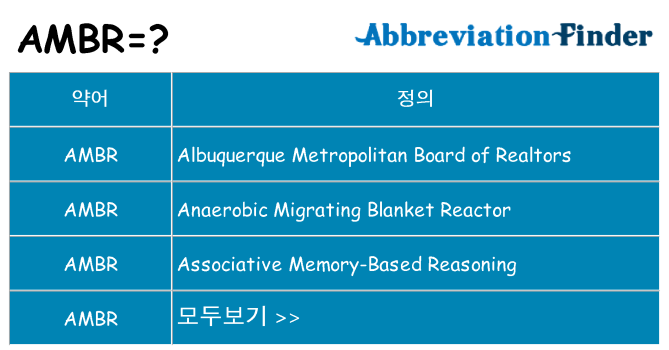 ambr 대 한 무엇을 서가