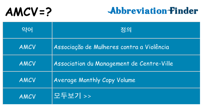 amcv 대 한 무엇을 서가