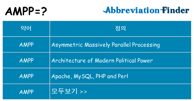 ampp 대 한 무엇을 서가