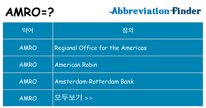 amro 대 한 무엇을 서가