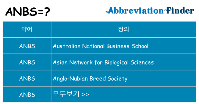 anbs 대 한 무엇을 서가