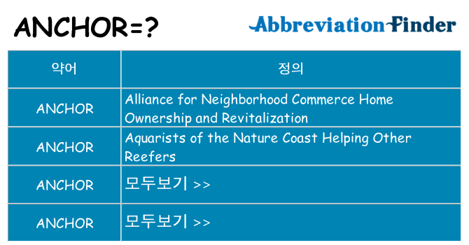 anchor 대 한 무엇을 서가