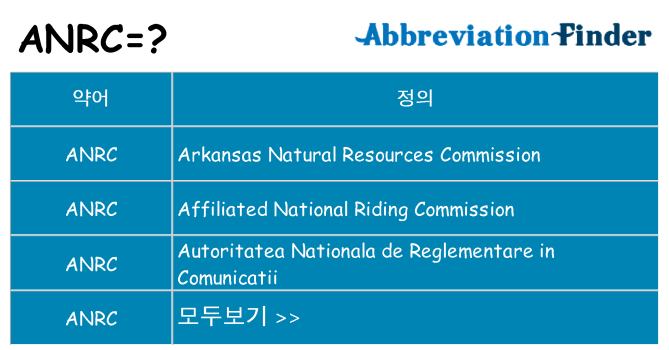 anrc 대 한 무엇을 서가