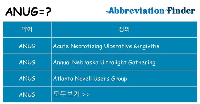 anug 대 한 무엇을 서가