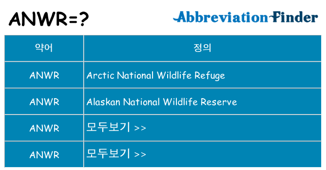 anwr 대 한 무엇을 서가