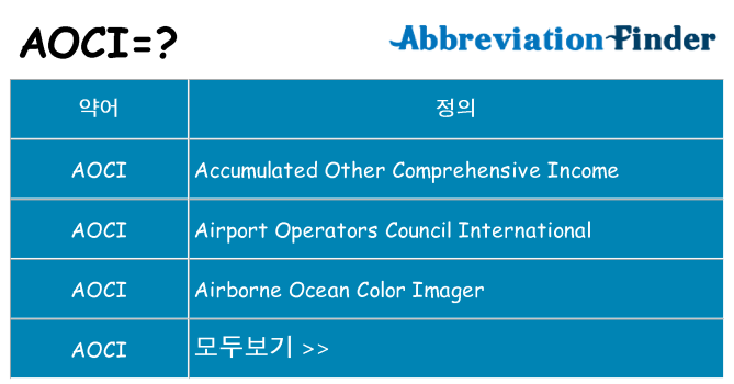 aoci 대 한 무엇을 서가